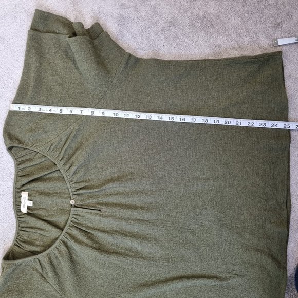 Madewell Tiered-Sleeve Blouse Miss Green Peasant Size 3X - Picture 8 of 14